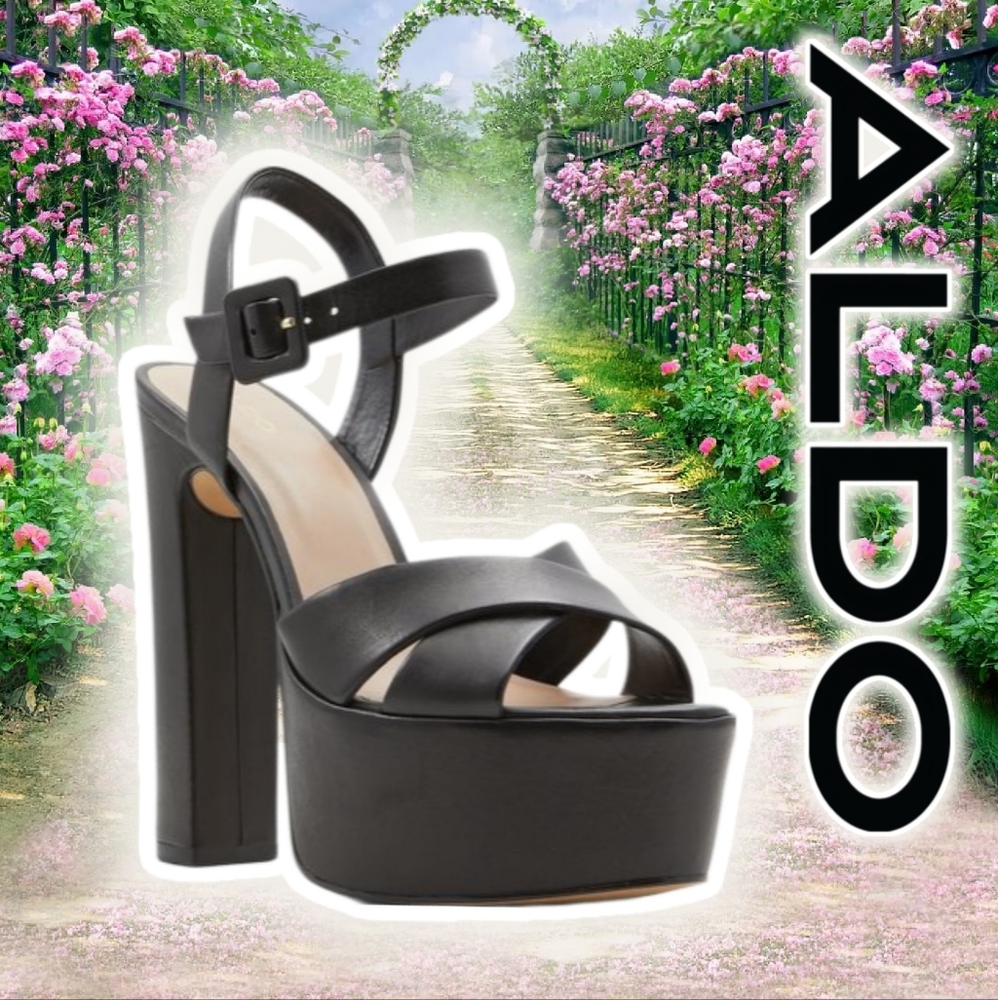 EUC ✅️ Black Platform Sandals Pumps Heels